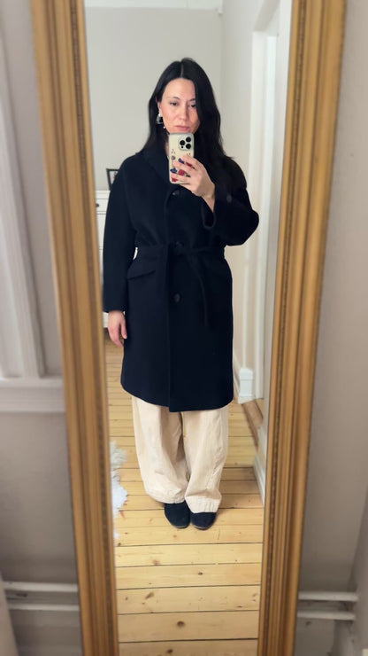 Vintage Camel Hair Belted Coat - size S