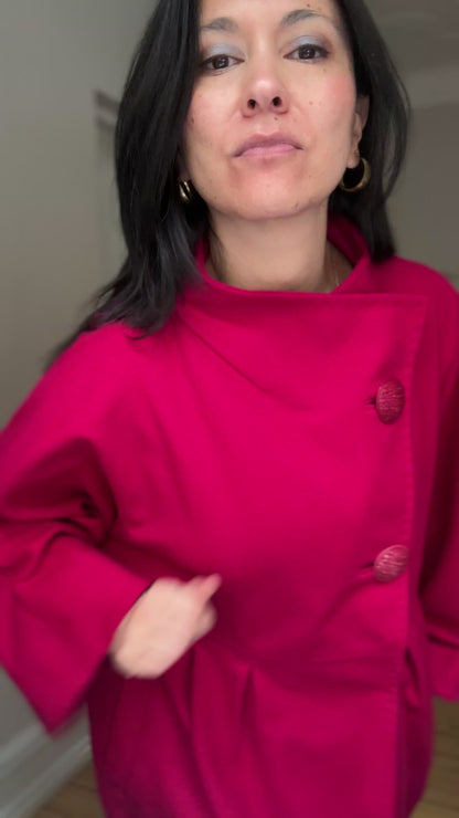 Italian Red Wool Coat - size S