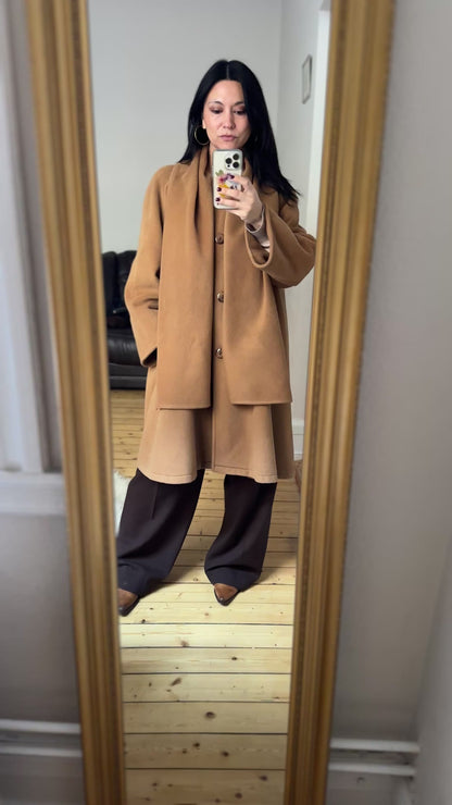 Vintage Pure Wool Scarf Coat, size M-L
