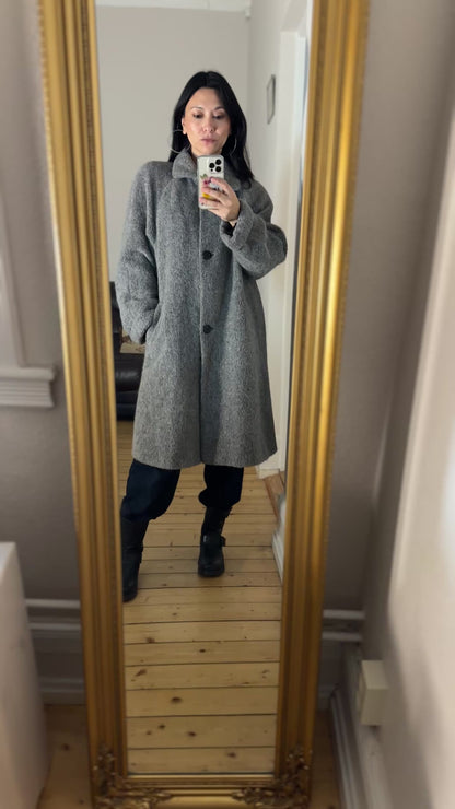 Vintage Alpaca Coat - Gray, size M-L, Oversized