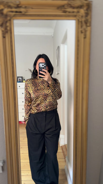 Leopard Silk Top - size M
