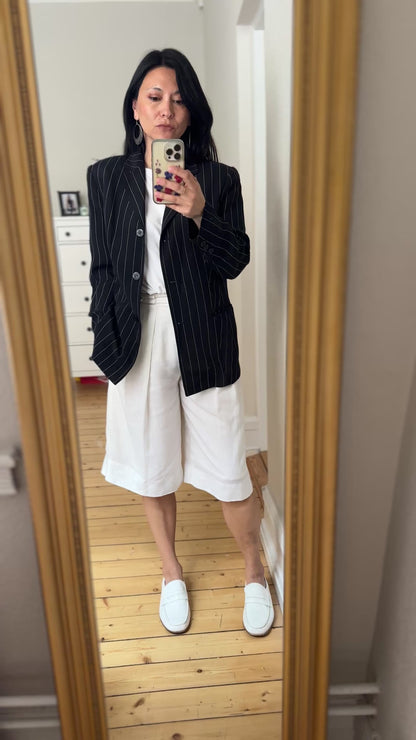 Vintage Striped Silk Blazer - size L