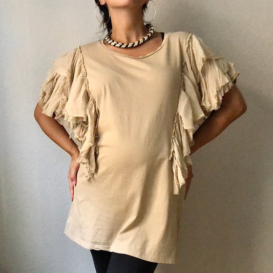 Ottod'Ame Silk Ruffle Trim Tunic