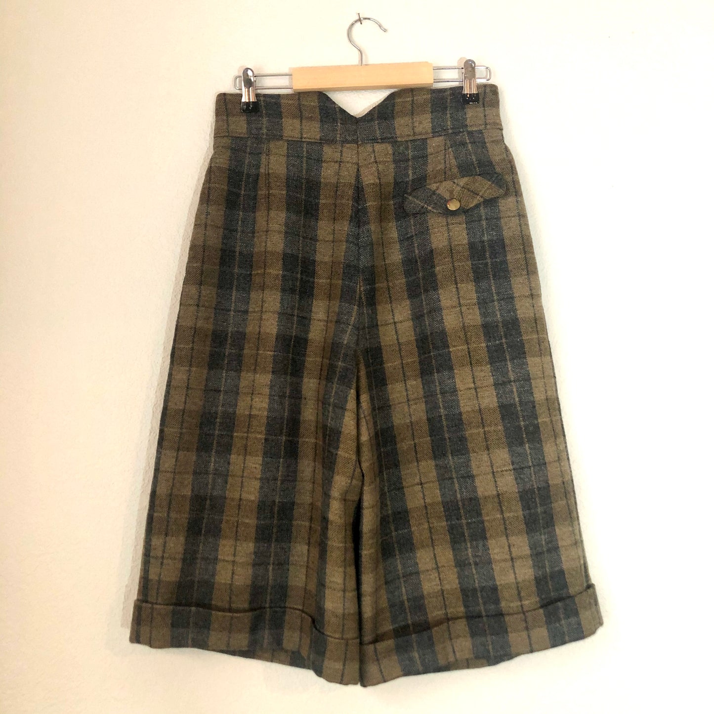 Vintage Checked Wool Culottes