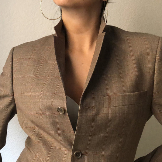 Tiger od Sweden Brown Plaid Blazer