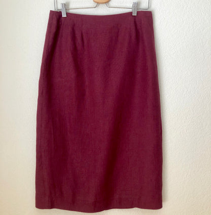 100% Linen Plum Skirt