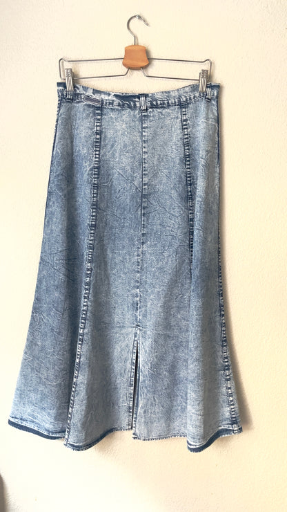 Vintage Acid Wash Denim Skirt