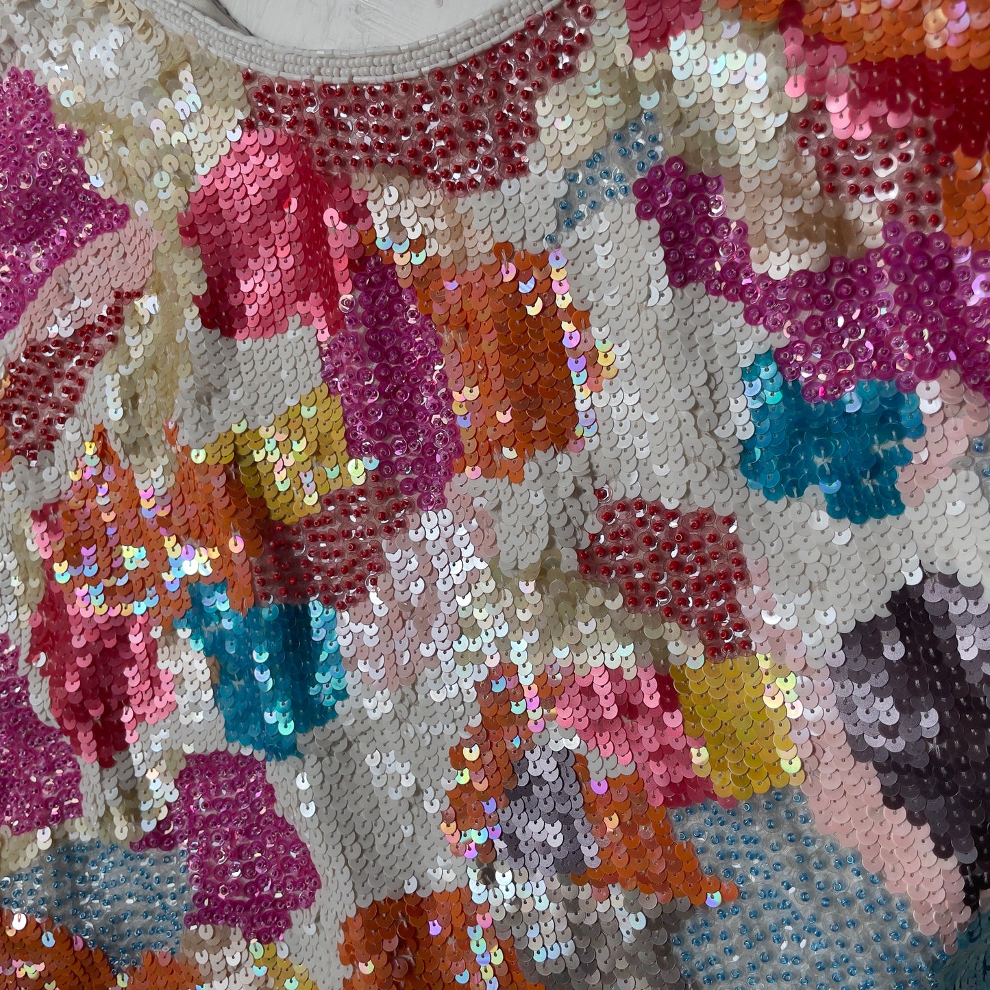 Colorful Silk Sequin Top