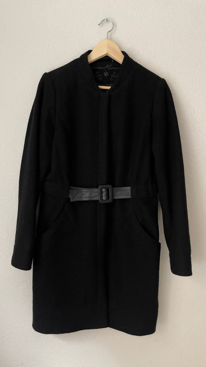 Belted Bouclé Wool Coat, size EU40