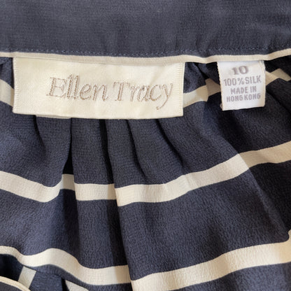 Vintage Striped Midi Skirt - Pure Silk