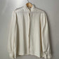 Vintage Ivory Mandarin-Collar Pure Silk Shirt -Eton