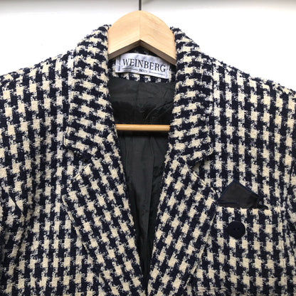 Vintage Houndstooth Wool Boucle Jacket