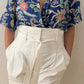 Vintage Floral Short Sleeve Silk Shirt