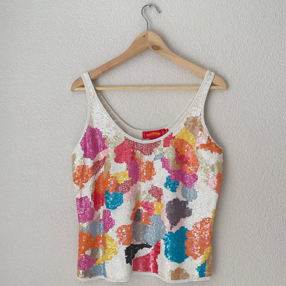 Colorful Silk Sequin Top