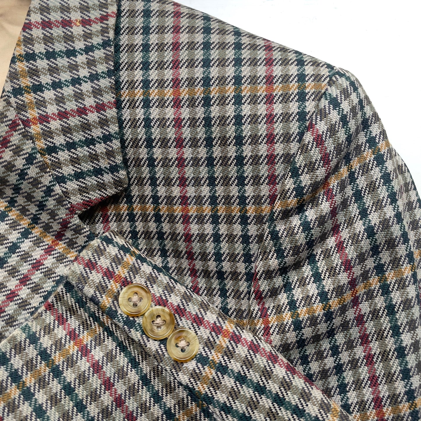 DAKS Signature Vintage Checkered Wool Blazer