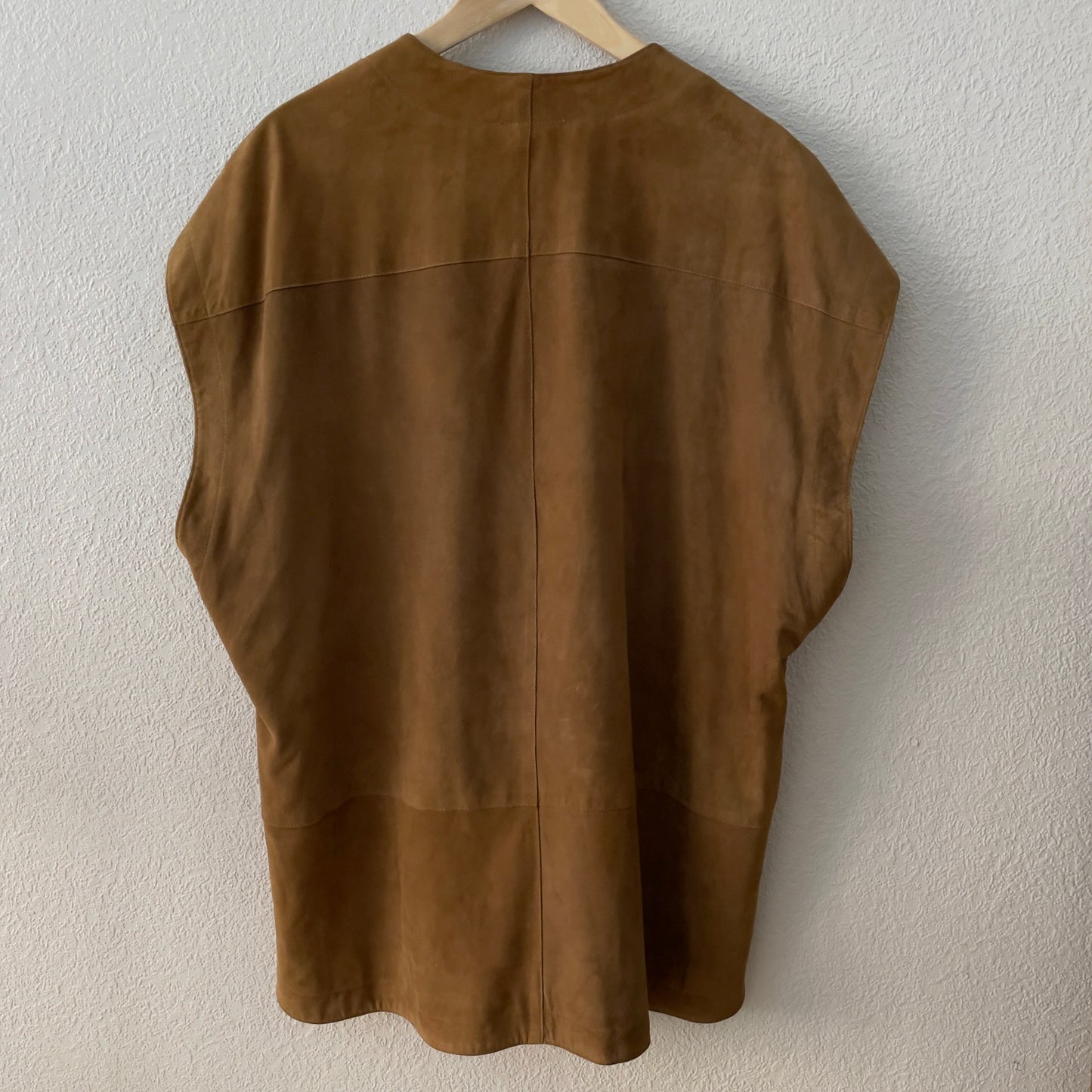 Vintage Oversized Suede Sleeveless Jacket