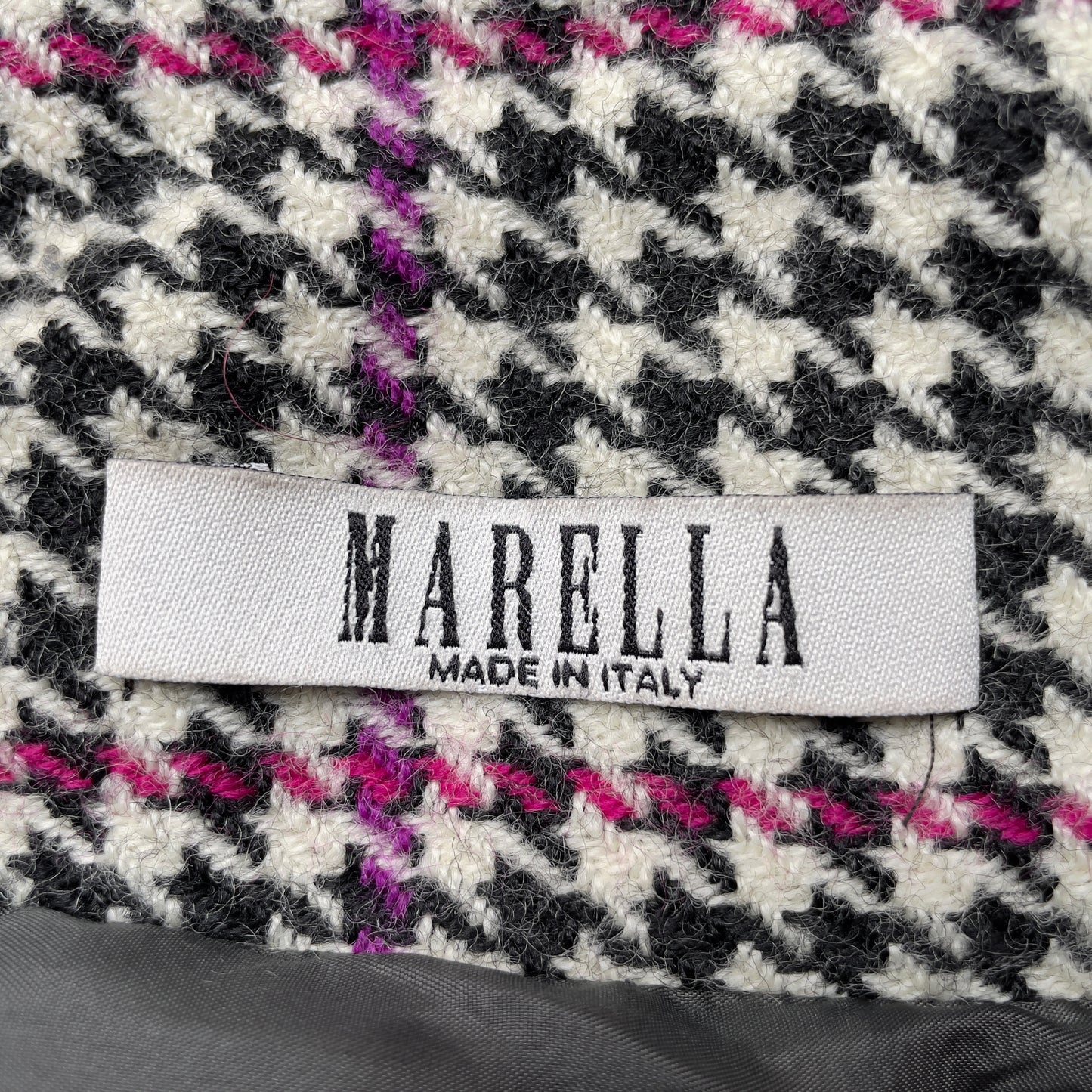 Vintage Houndstooth Wool Blazer - Marella