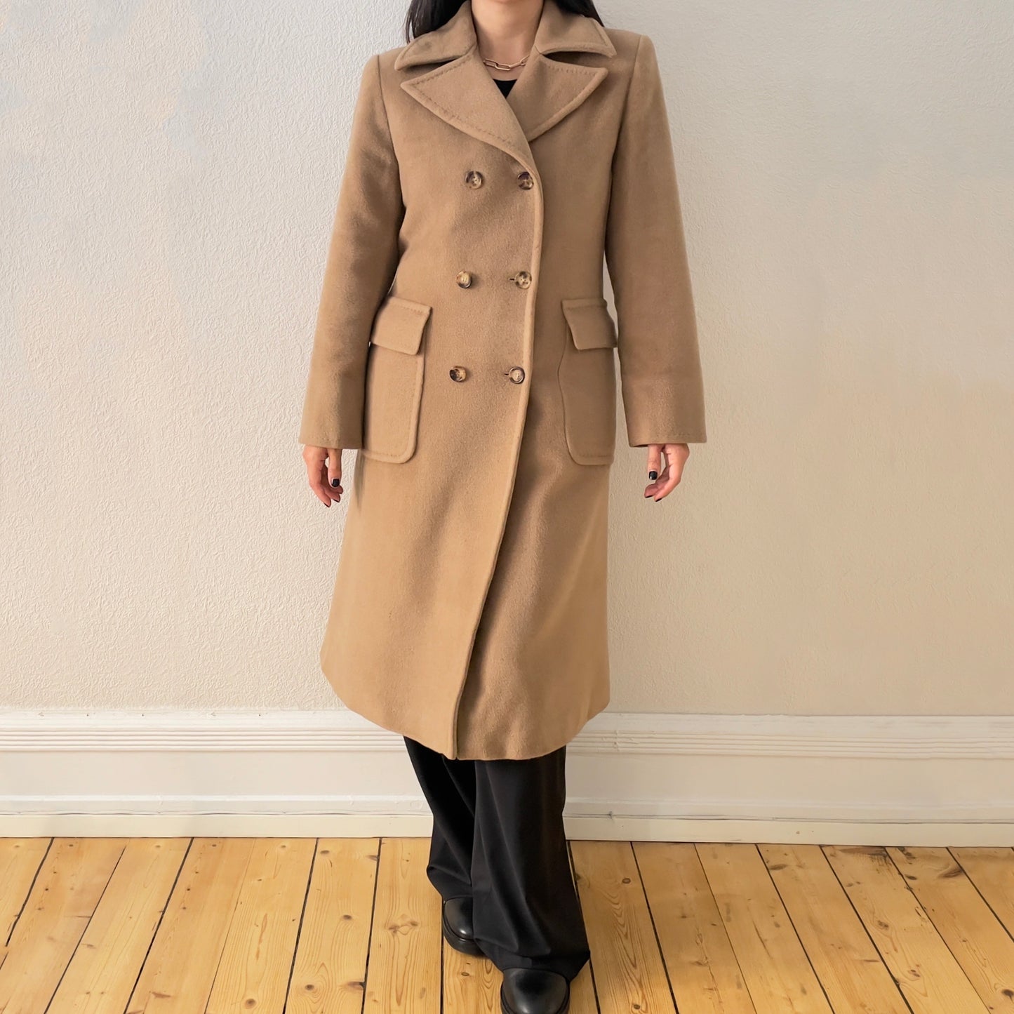 Vintage Cashmere Blend Long Coat