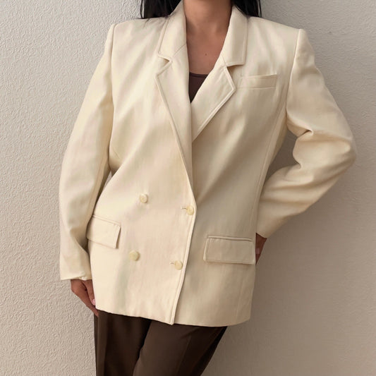 Vintage Off-white Wool Blazer