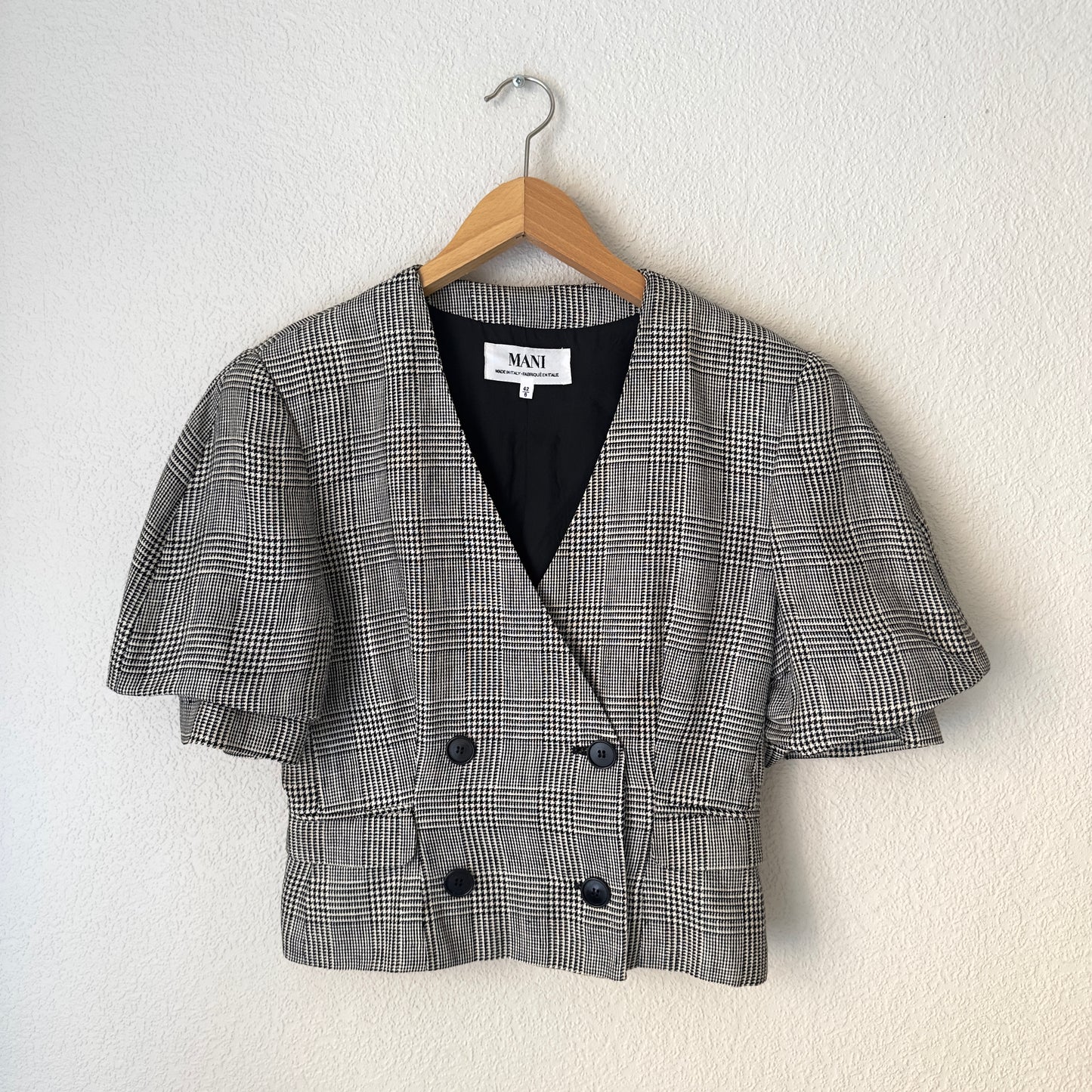 Vintage Short Sleeve Cropped Blazer - Pure Linen