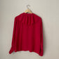 Vintage Ruffled Red Silk Blouse