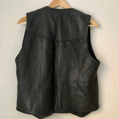 Vintage Black Leather Vest