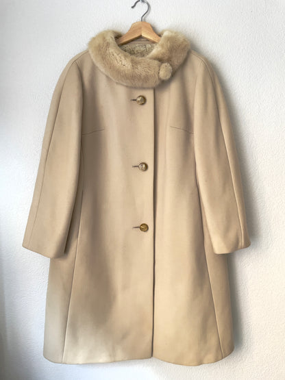 Vintage Real Fur Collar Coat - Upsala Kapp