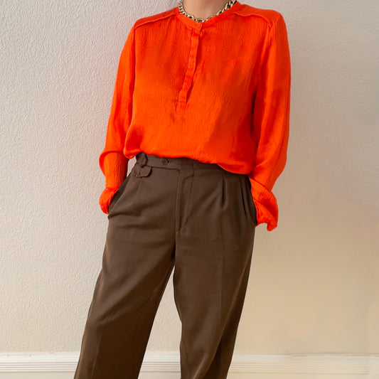 Orange Silk Polo Shirt - Tiger of Sweden