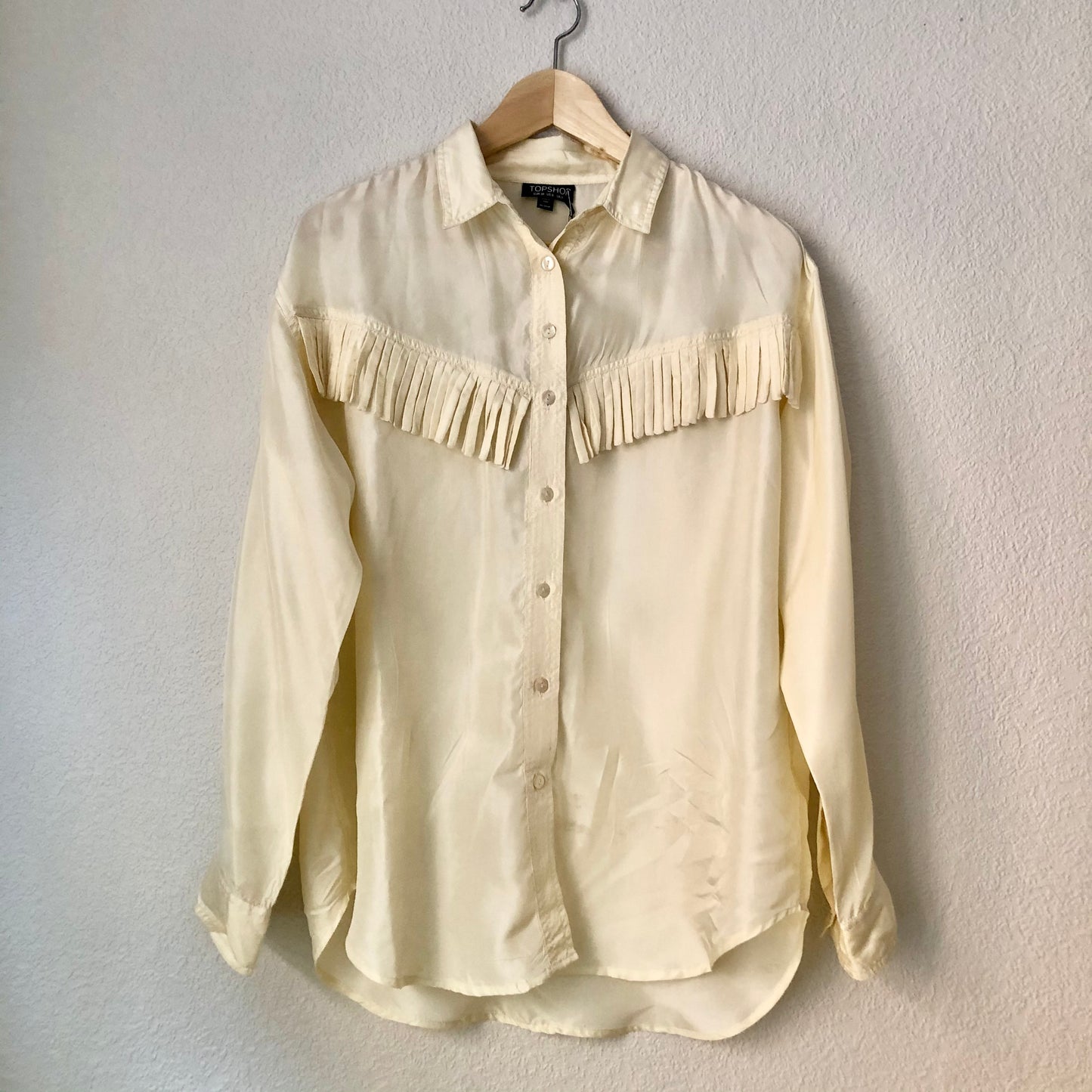 Fringed Silk Shirt - Topshop