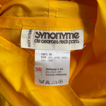 Yellow Vintage Long Sleeve Top - Pure Silk