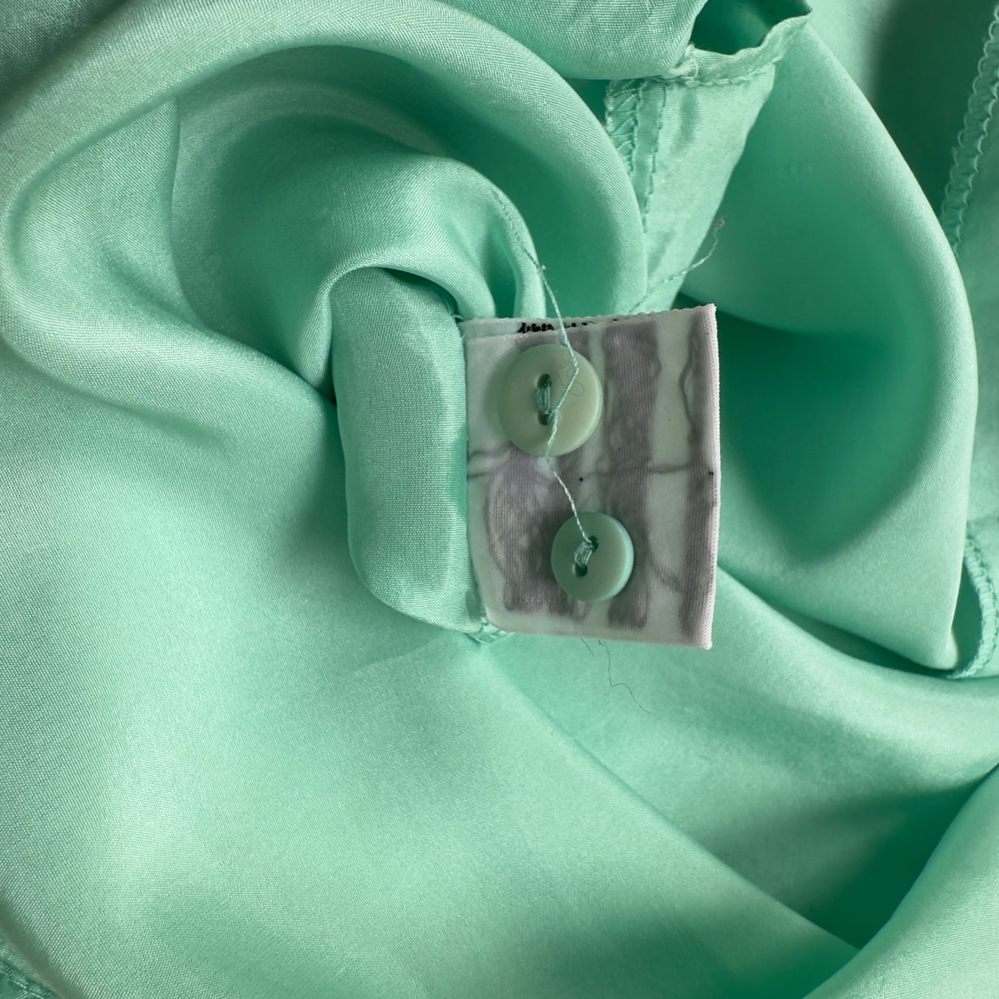 Upcycled Shirt 2 -  Vintage Silk, Light Mint Green
