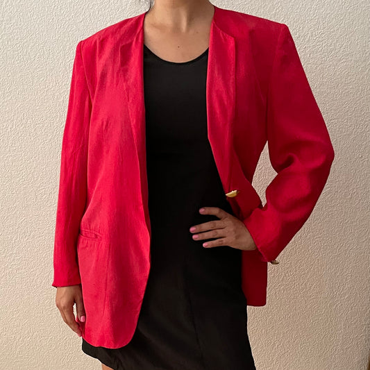 Vintage Red Silk Blazer - Betty Barclay