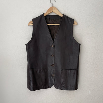 Vintage Brown Leather Vest