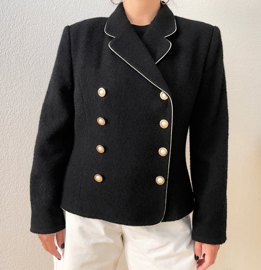 Vintage Black Boucle Jacket - Betty Barclay