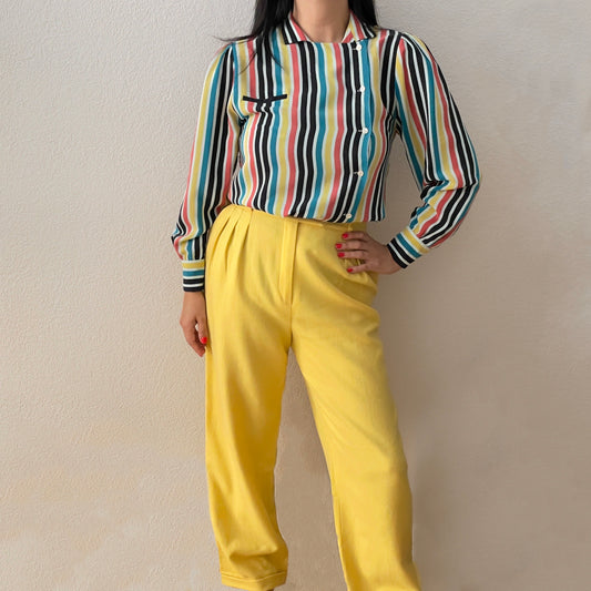 Vintage Robert Haik Striped Silk Shirt