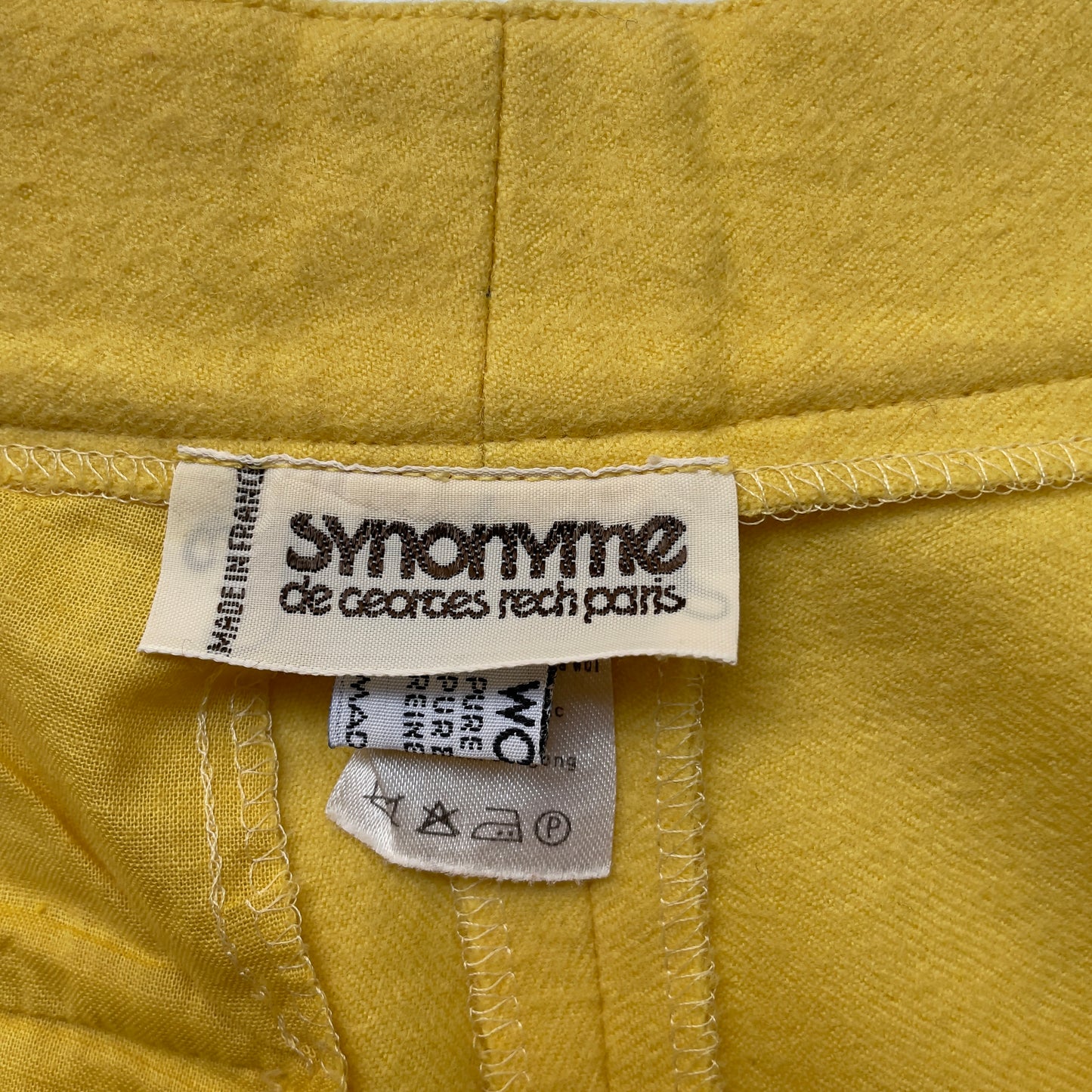 Vintage Yellow Wool Flannel Trousers