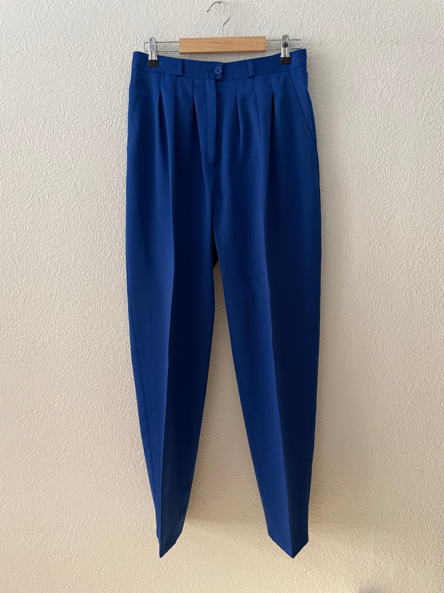 Cobalt Blue Wool Blend Trousers