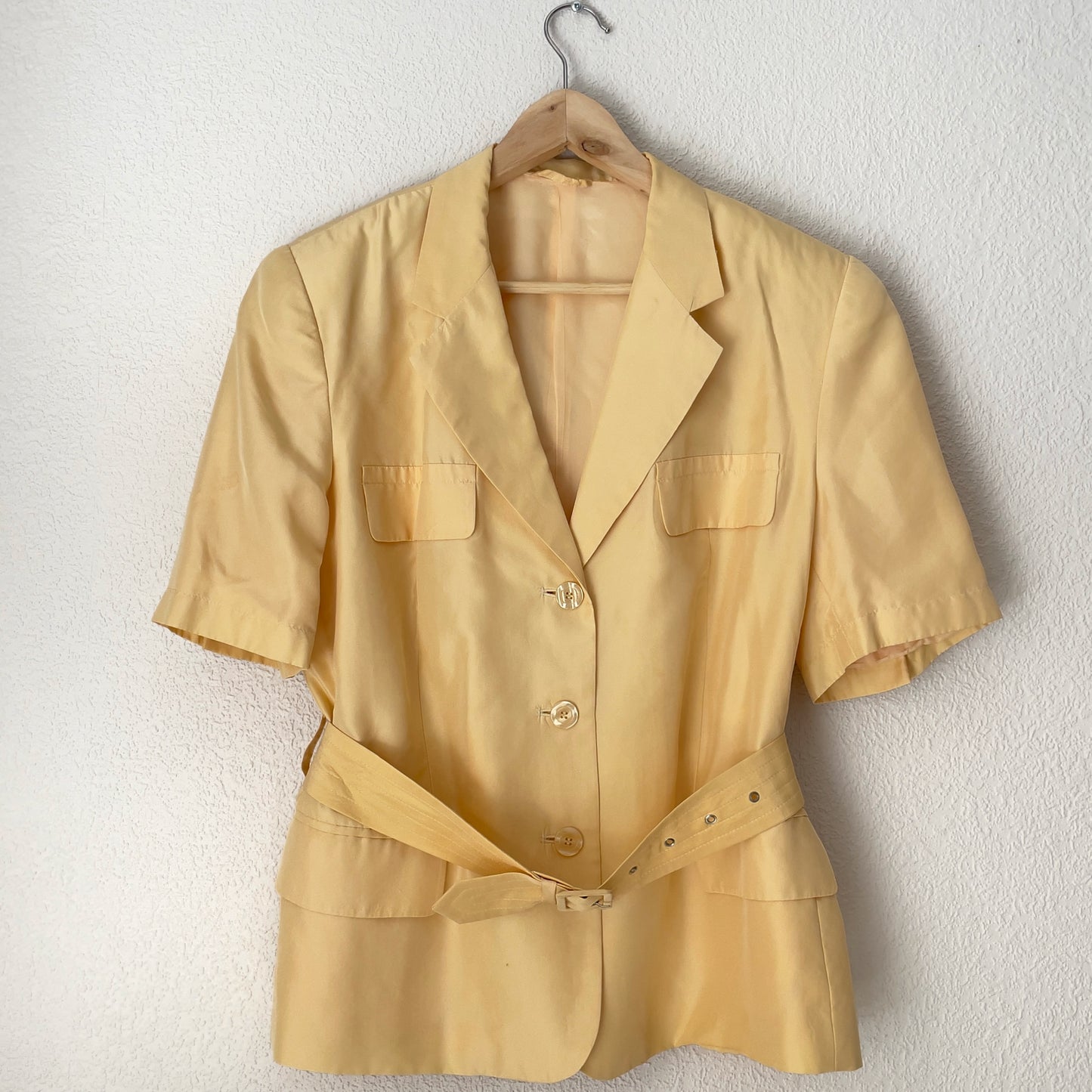 Vintage Yellow Silk Short Suit - Betty Barclay