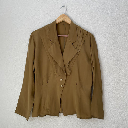 Vintage Tan Silk Blouse