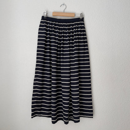 Vintage Striped Midi Skirt - Pure Silk