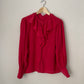 Vintage Ruffled Red Silk Blouse