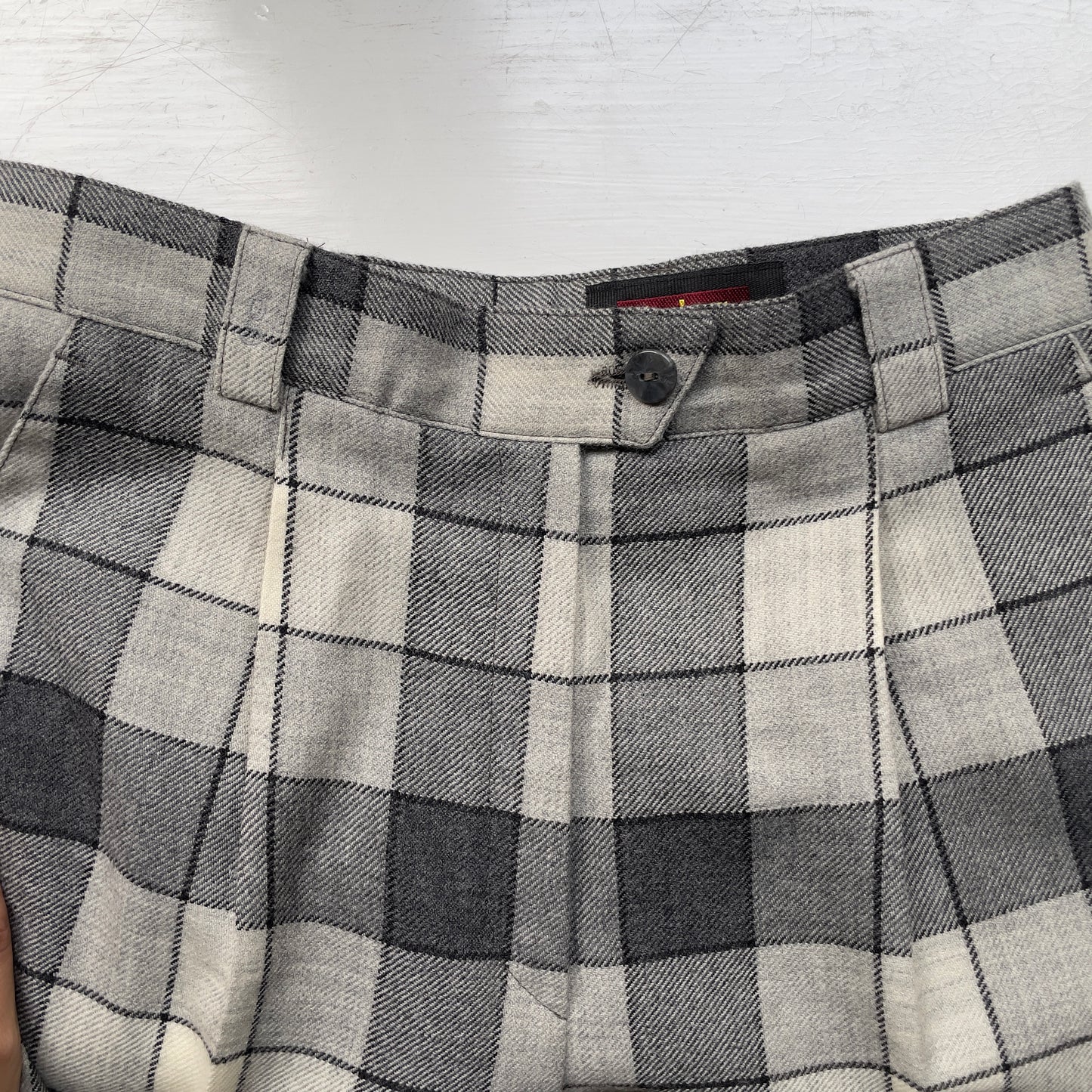 Gray Checkered Plaid Pants
