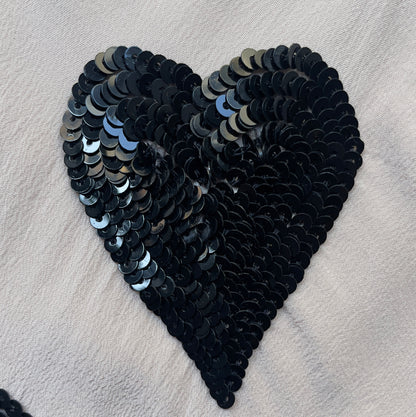 Sequin Hearts Silk Top