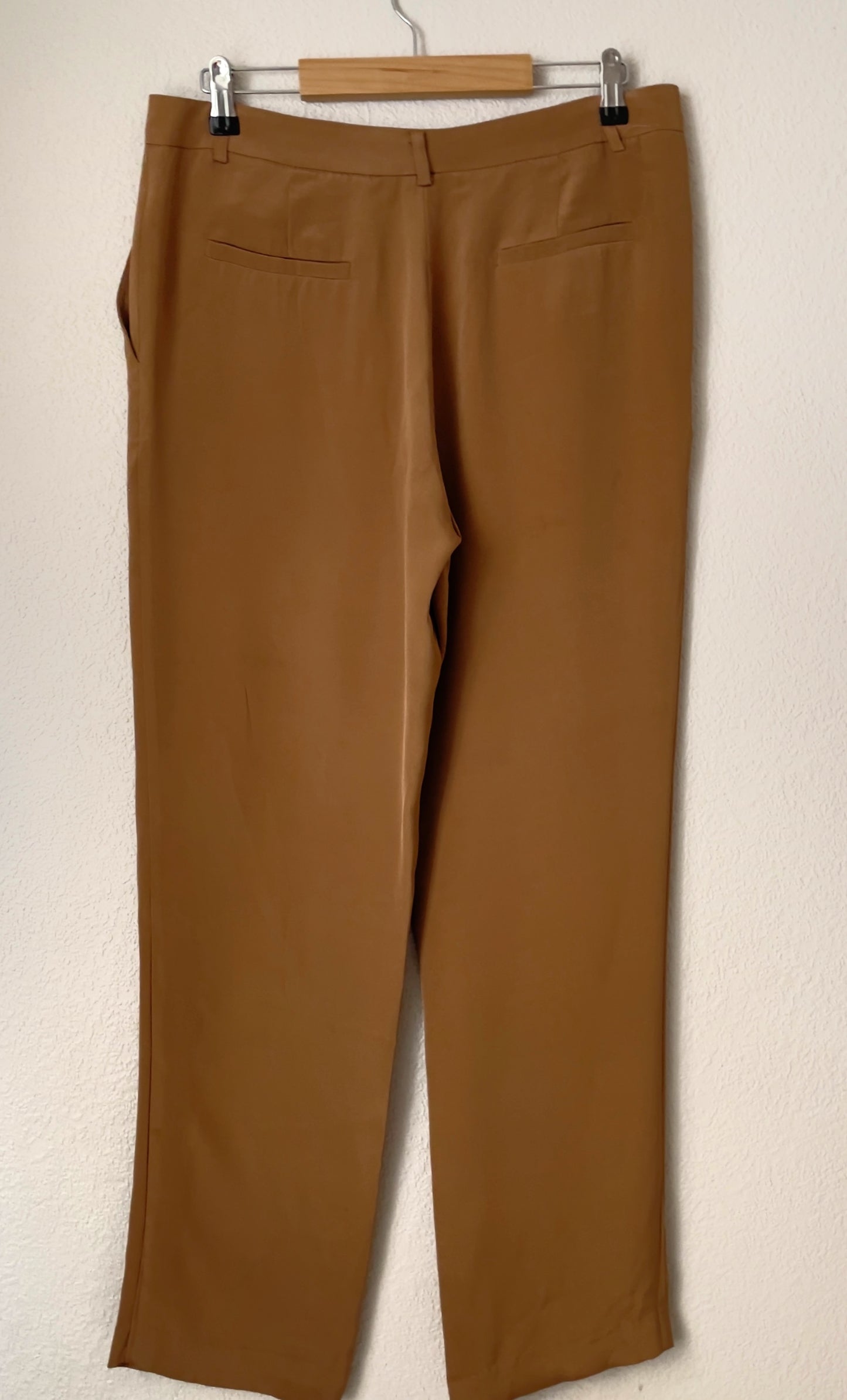 Silk Suit Trousers in Camel