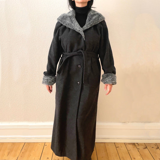 Vintage Gray Cashmere Blend Long Coat - My Way